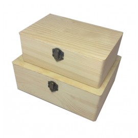 Set 2 cutii lemn decorative