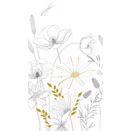 Fototapet floral alb-negru