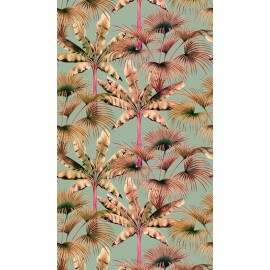 Fototapet frunze de palmieri bej-roz