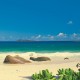 Fototapet Plaja Seychelles - detaliu