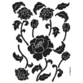 Stickere perete Flori alb-negru