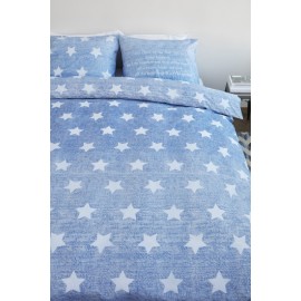 Lenjerie de pat albastra cu stelute