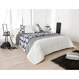 Cuvertura pat dormitor Bingo alb-negru
