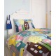 Lenjerie pat copii cu casute colorate