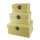 Set 3 cutii lemn cu capac 18x13x9 cm