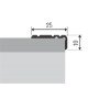 Profil treapta antiderapant PS1 25x10mm din aluminiu