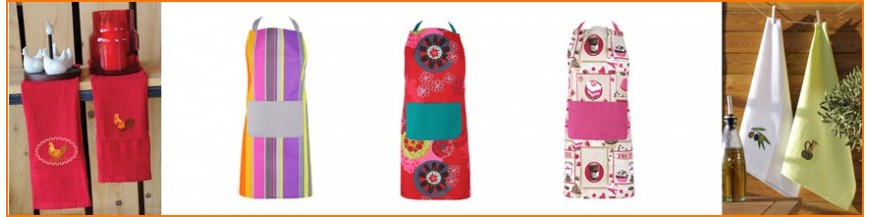 Aprons and kitchen towels